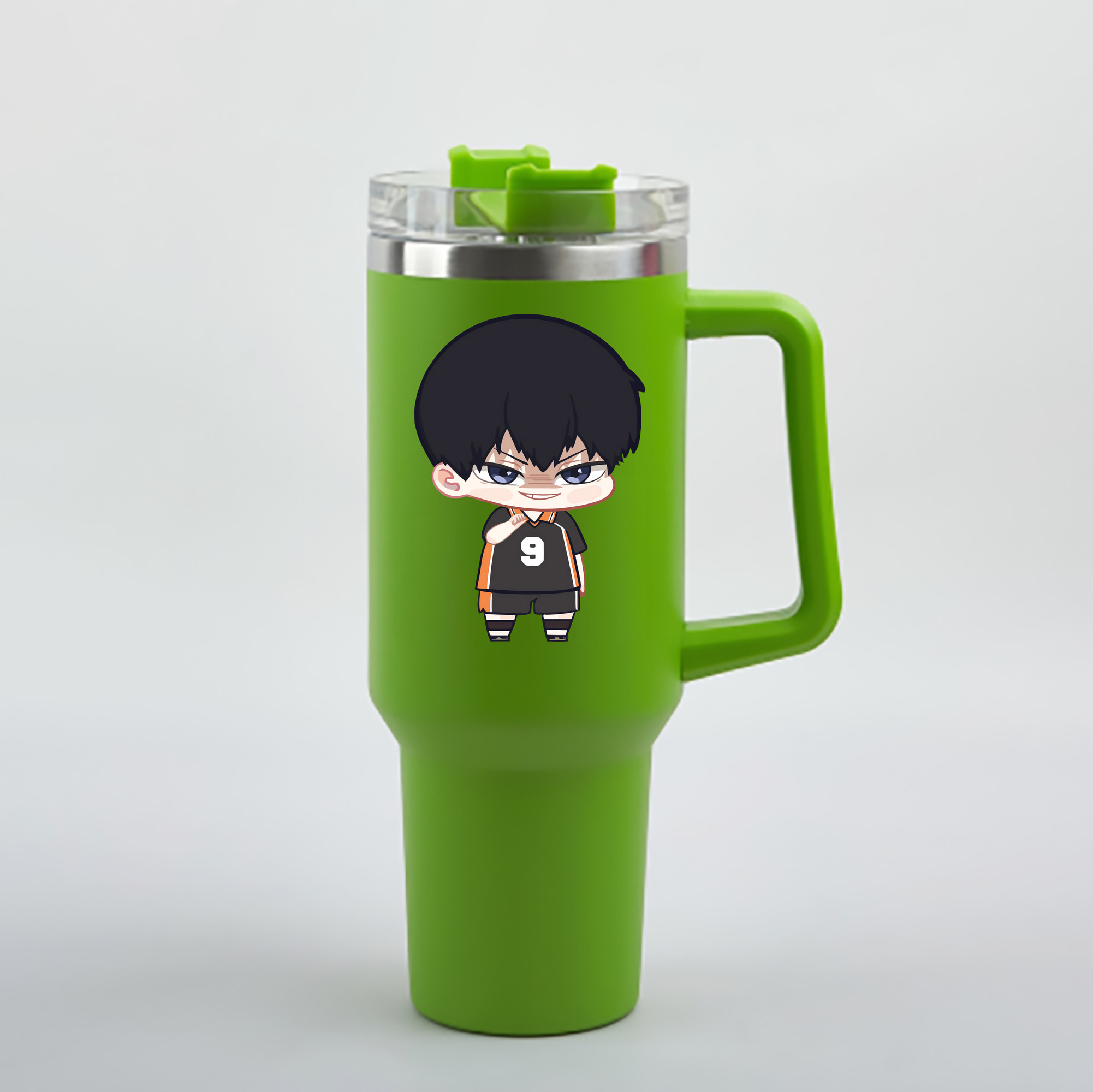 （画像用） ハイキュー!! Haikyu!! 1200mL車用タンブラー - クリスタルステッカー（プラスチックストロー付き）
